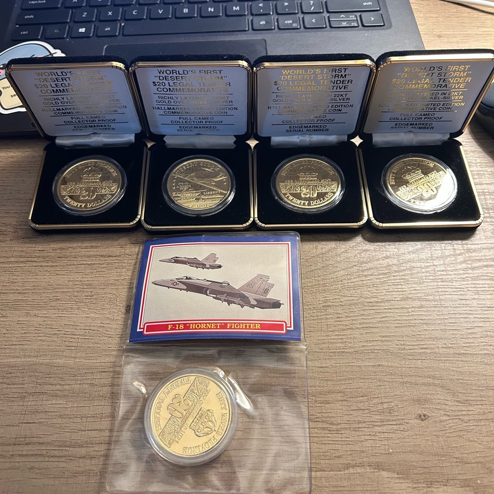 Commemorative Coin Set with F-15 Hornet Fighter Coin